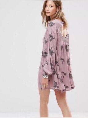 Free People Emma Austin Mini Dress Lavender